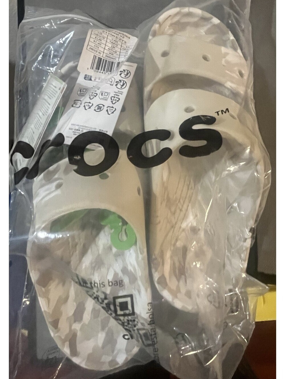 Crocs unisex-adult M8/W10 Classic Marbled Sandals v2 - Tan - New with Tags - Picture 8 of 9